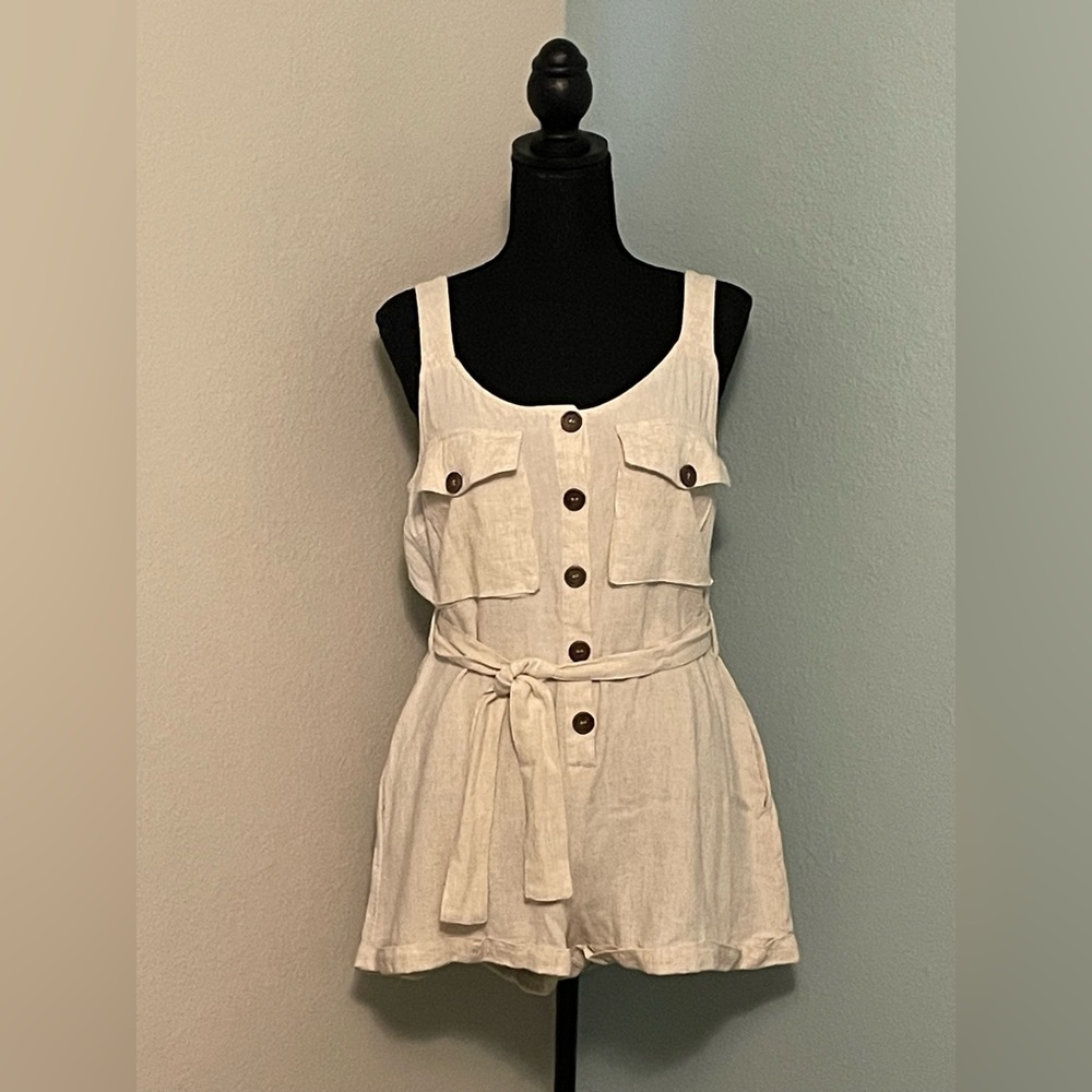 Allie Rose Linen Romper, Size L